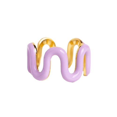 Local Eclectic Enamel Wave Ring in purple