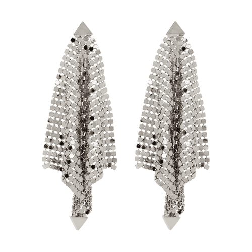 Paco Rabanne Silver Flexible Mesh Earrings