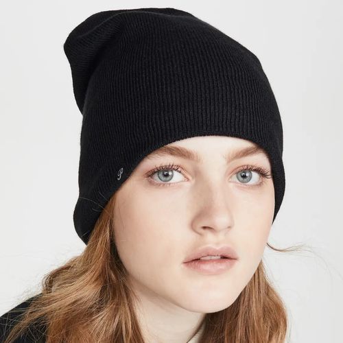 Plush Barca Slouchy Fleece Lined Hat in black