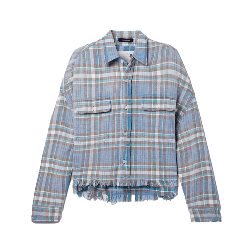 R13 Frayed Checked Washed-Cotton Shirt